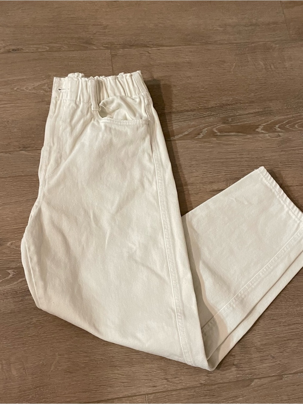 H&M Cream Wide-Leg Elastic-High Waist Pants